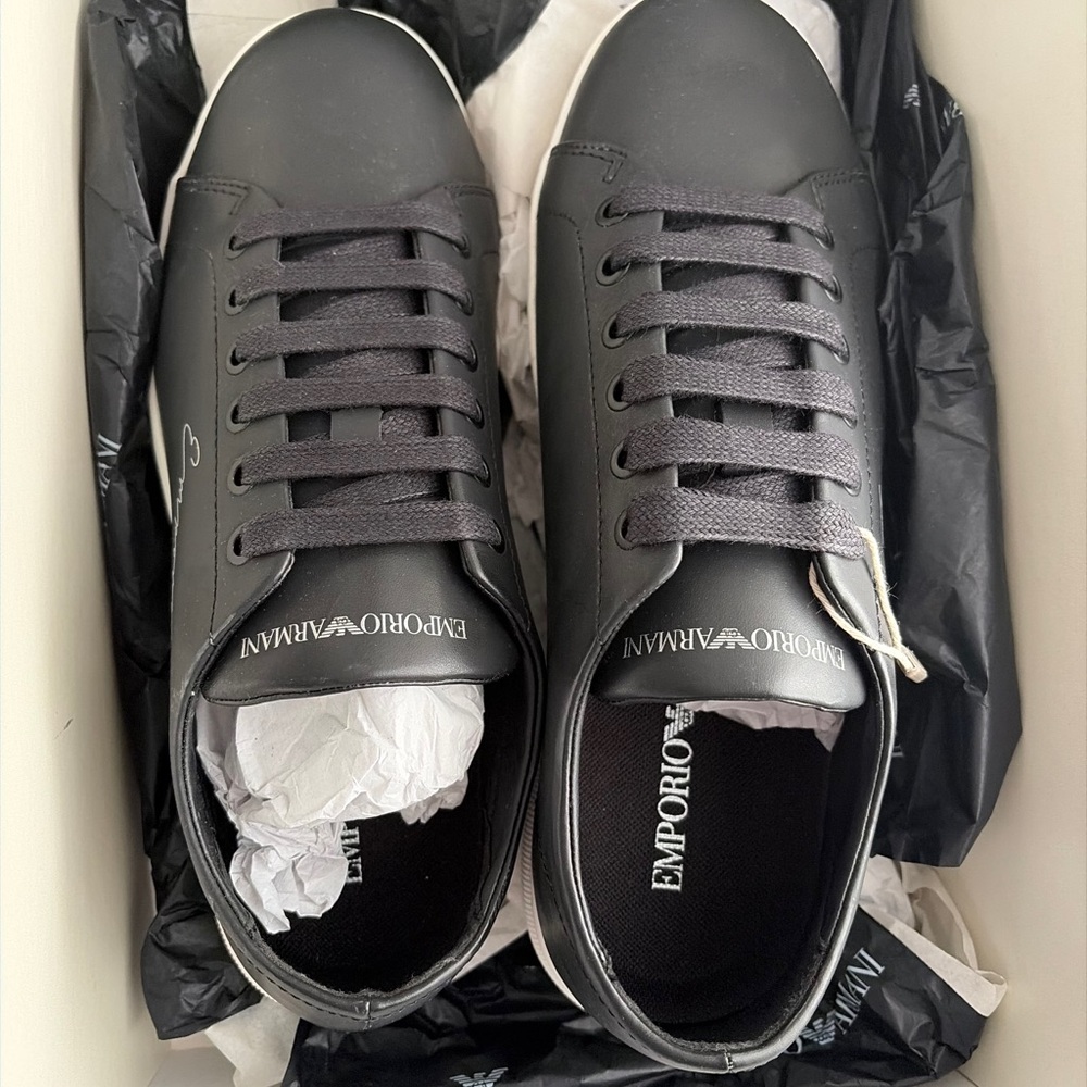 Emporio Armani Charcoal Lace-Up Shoes